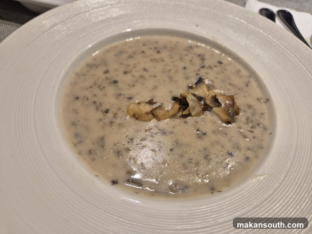 Mushroom Soup with Croutons