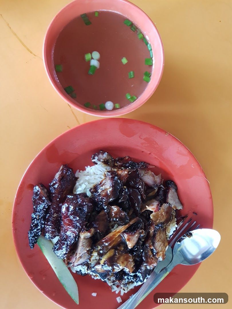 Roast Chicken Rice with Soup