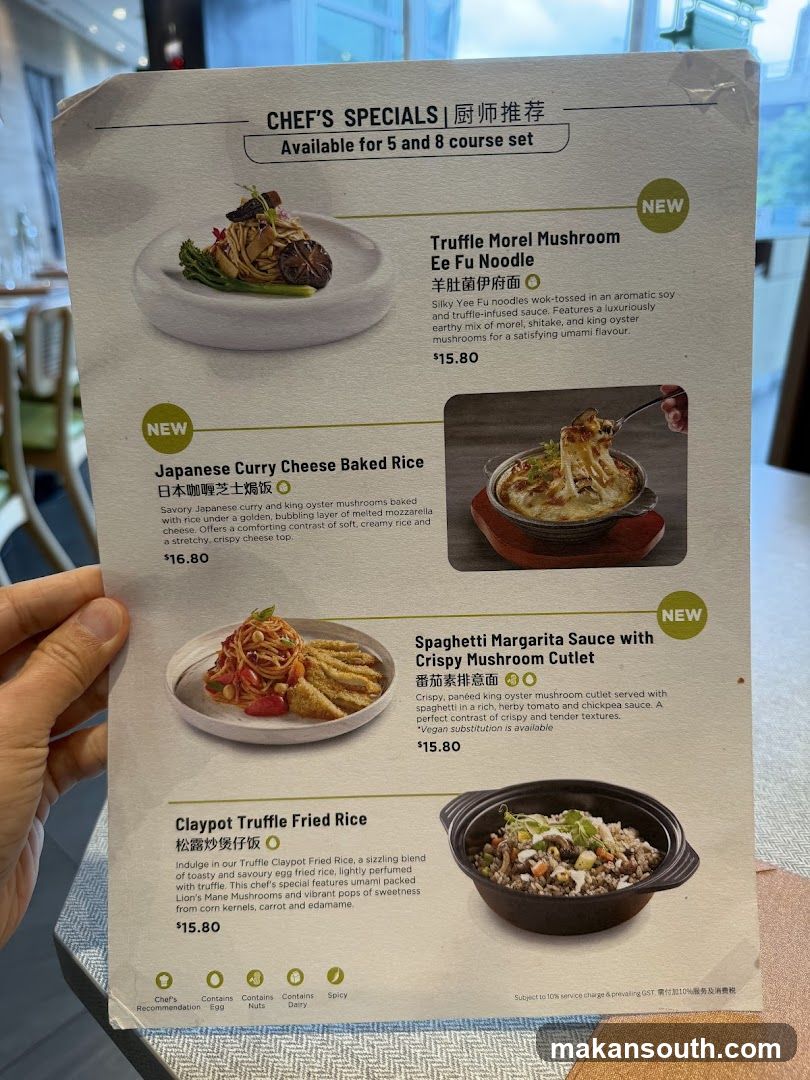 Chef's Specials Menu