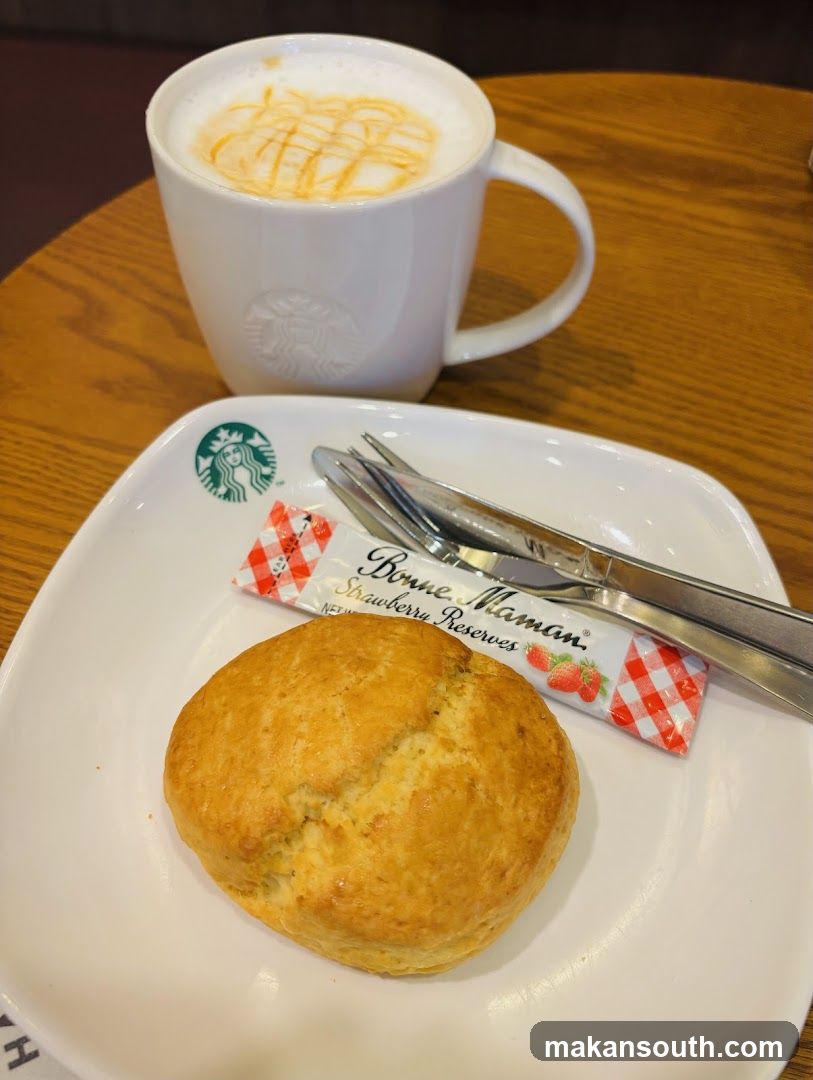Starbucks Coffee and Scone