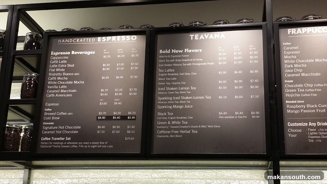 Starbucks Espresso Menu Board