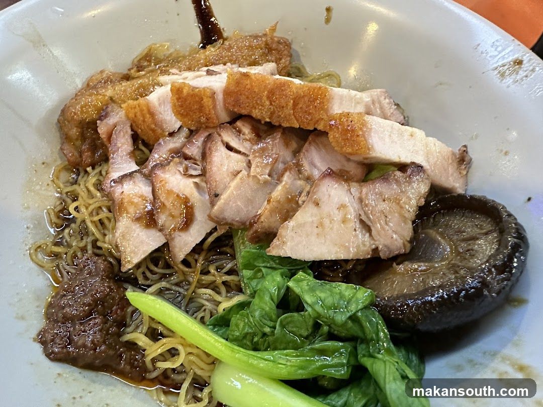 Noodle Bowl with Roast Pork and Vegetables