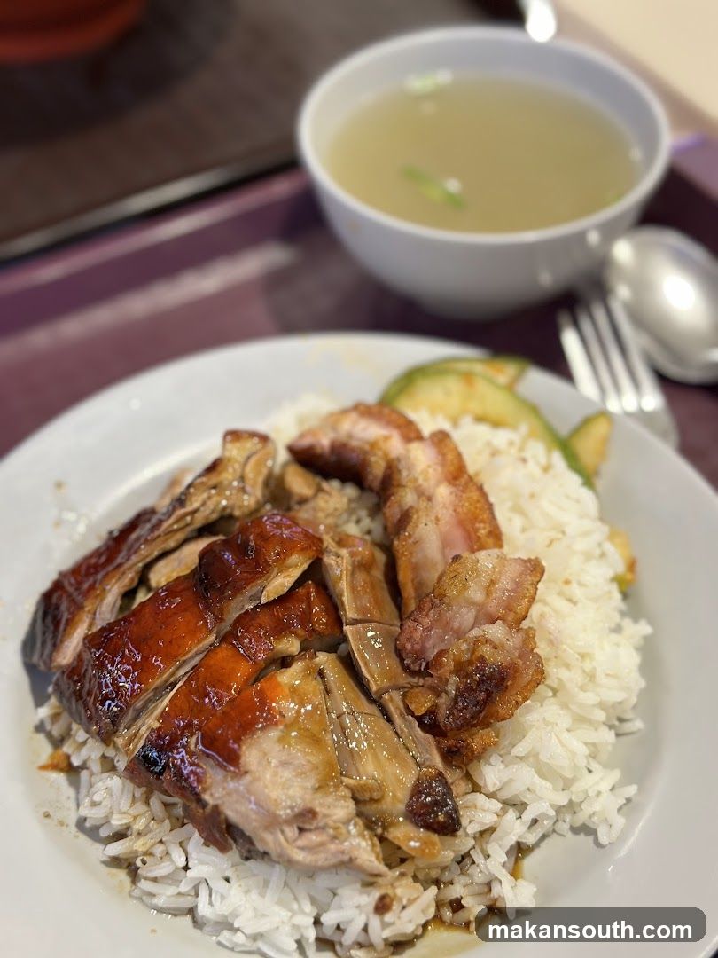 Roasted Chicken Rice Bowl with Soup