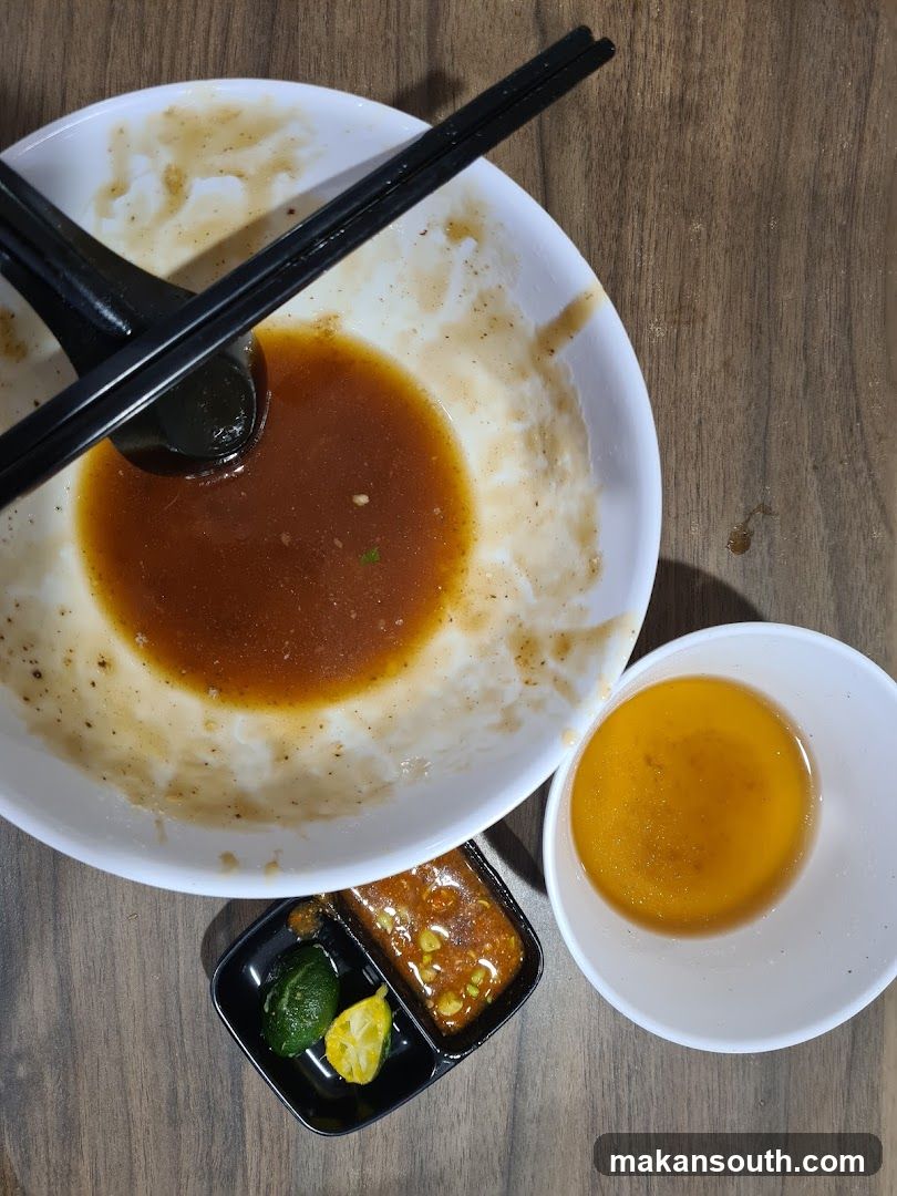 Bowl of Soup with Condiments
