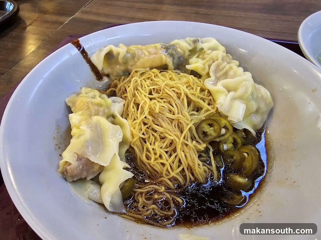 Dumpling and Noodle Bowl with Sauce