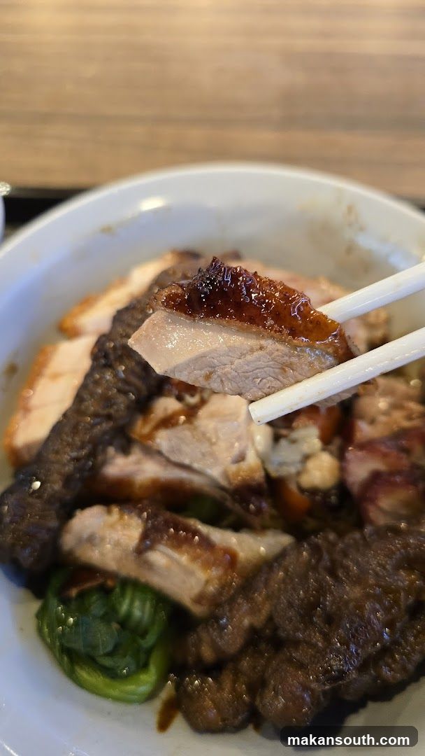 Roast Meat Bowl with Chopsticks