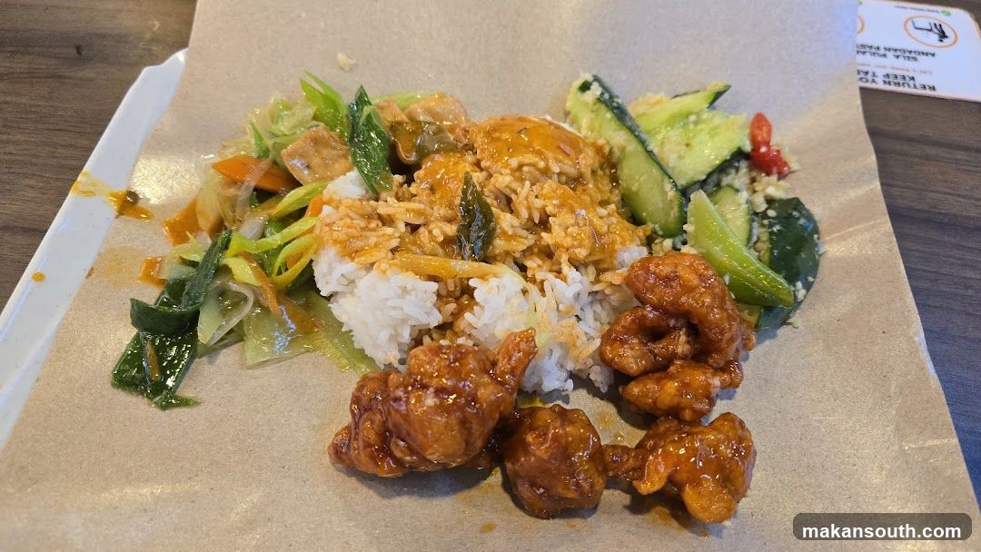 Takeout Meal with Rice and Vegetables