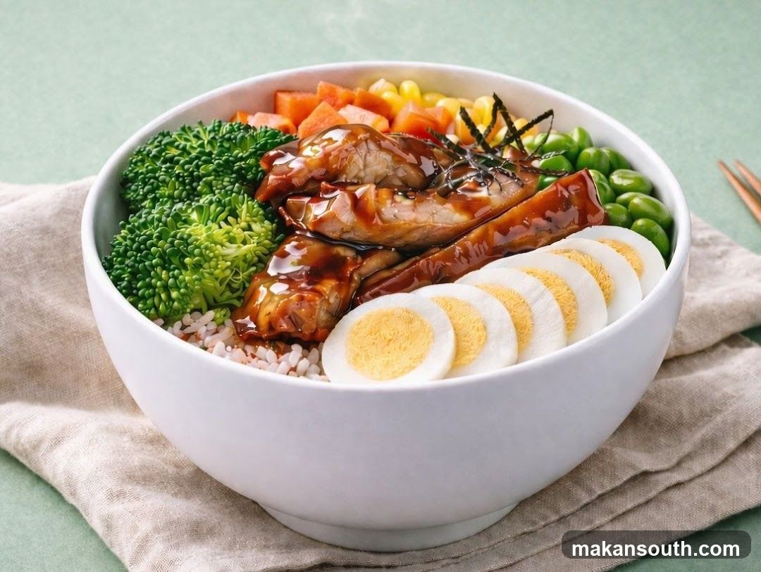 Healthy Bowl with Broccoli, Chicken, and Eggs