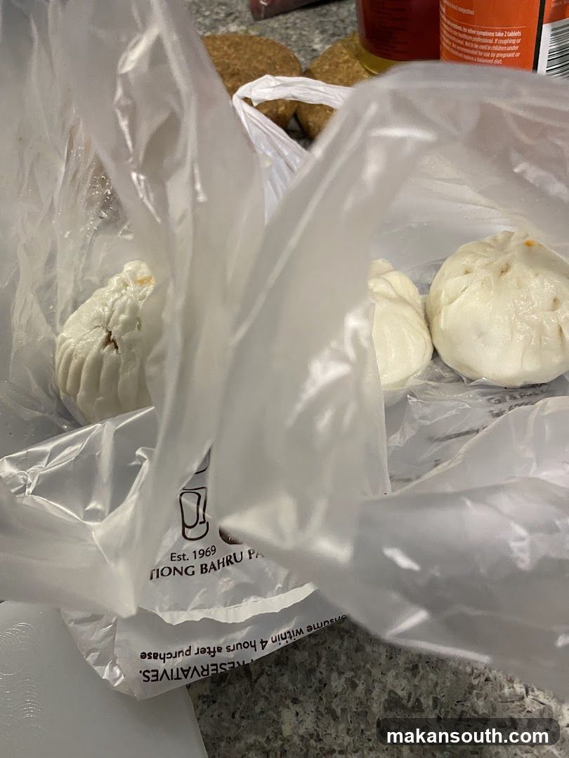 Bao buns in plastic bag