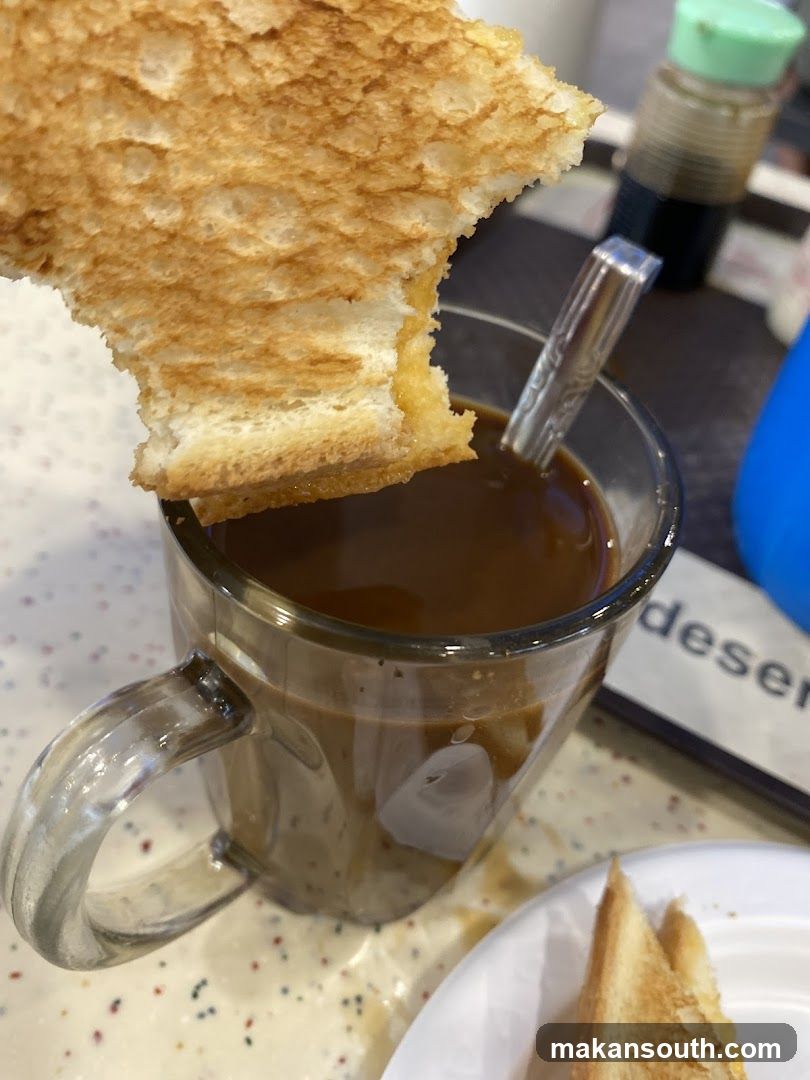 Toasted bread with coffee