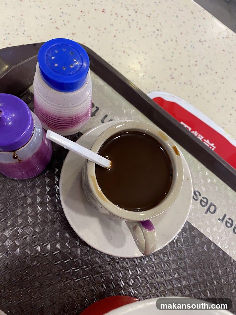 Tabletop with beverage and condiments