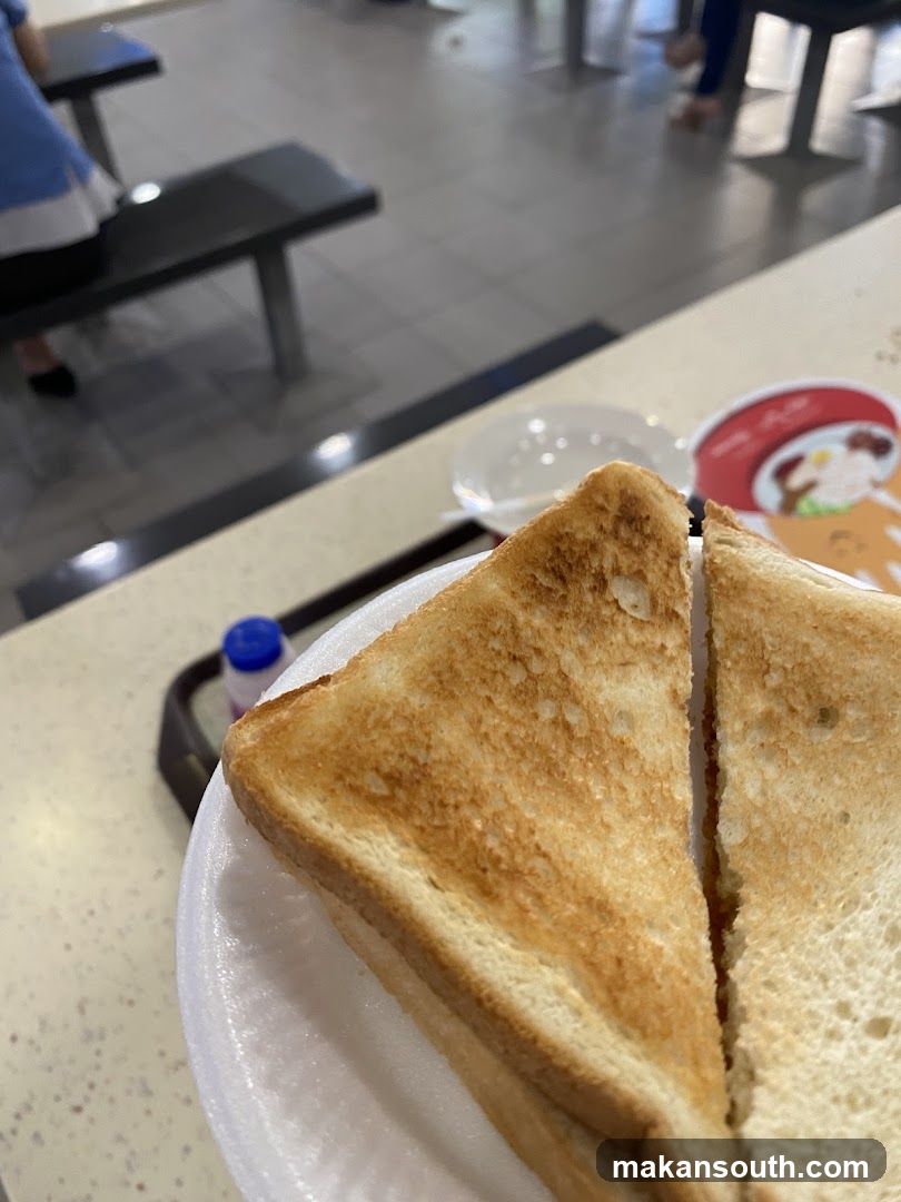 Toasted bread at food stall