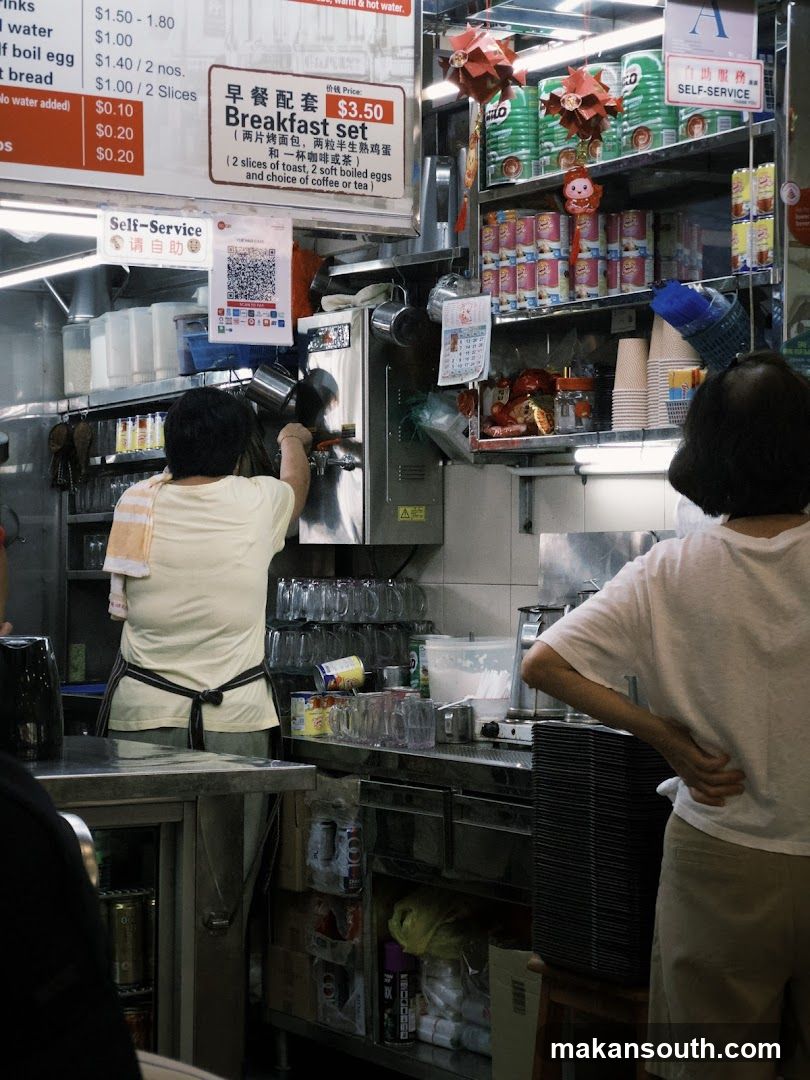 Interior of a breakfast stall