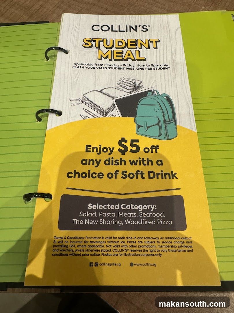 Collins Student Meal Promotion Flyer