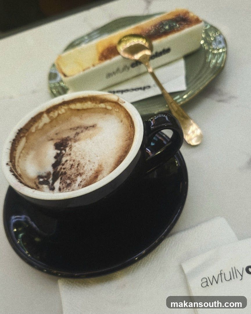 Coffee and dessert at a café
