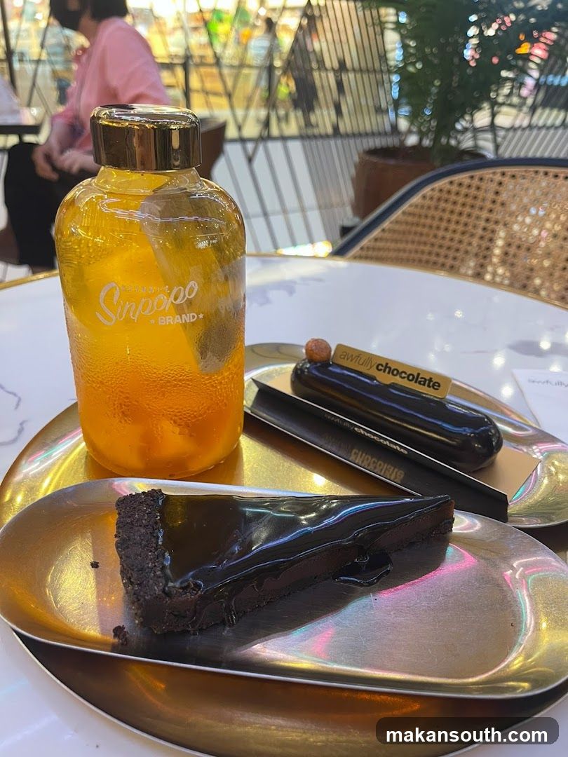 Table Setting with Dessert and Beverage
