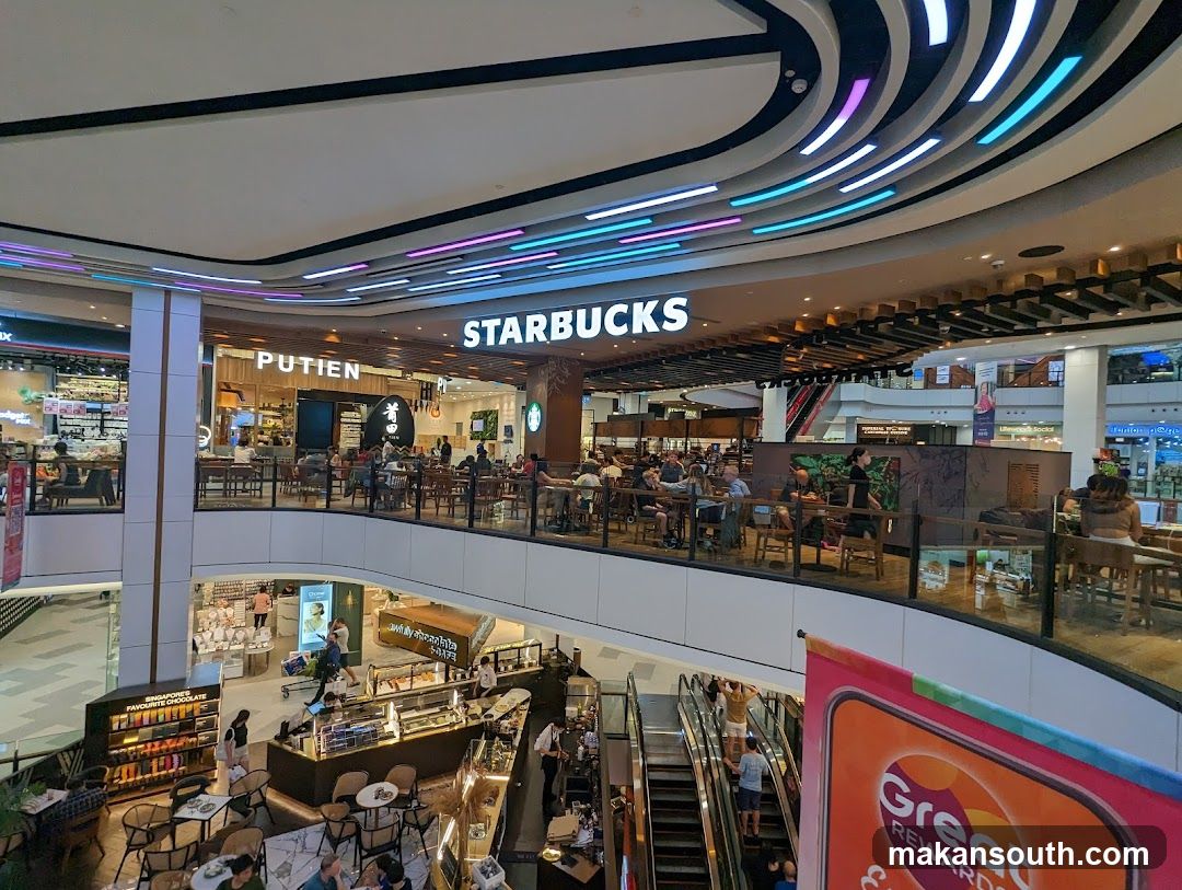 Interior of multi-level shopping mall