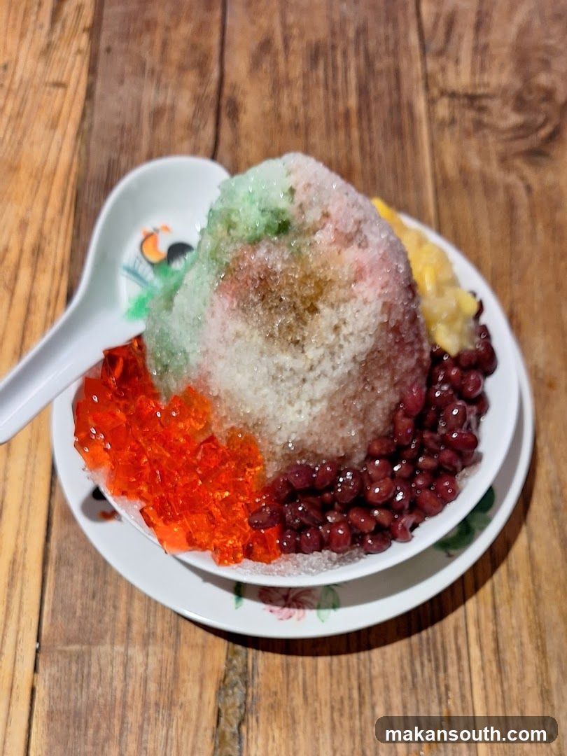 Colored Shaved Ice Dessert