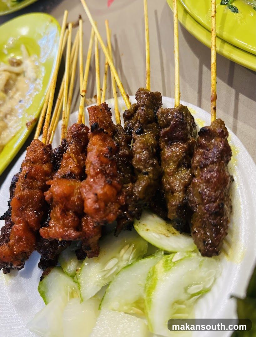 Grilled Skewers with Cucumber Slices