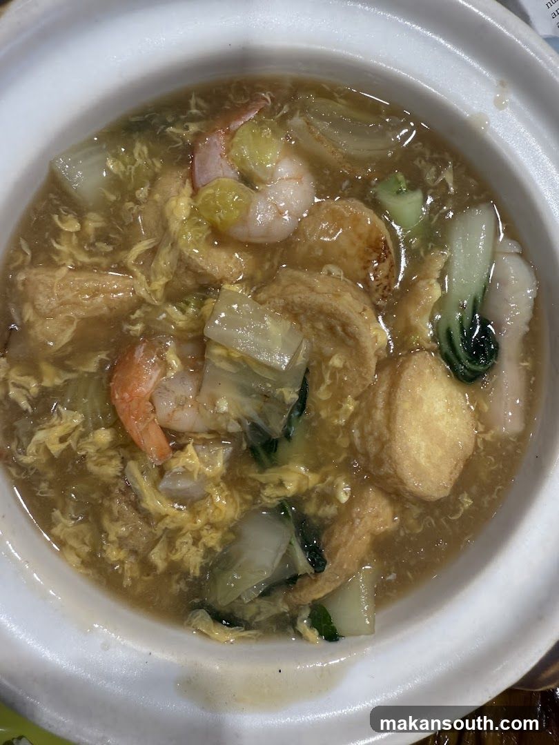 Shrimp and Vegetable Soup with Egg Drop