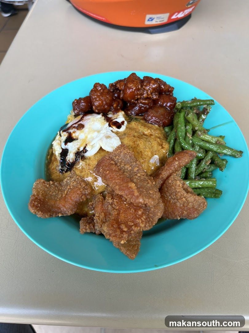 Fried Chicken and Green Beans Meal