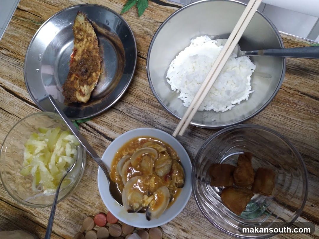 Meal Spread on Wooden Table