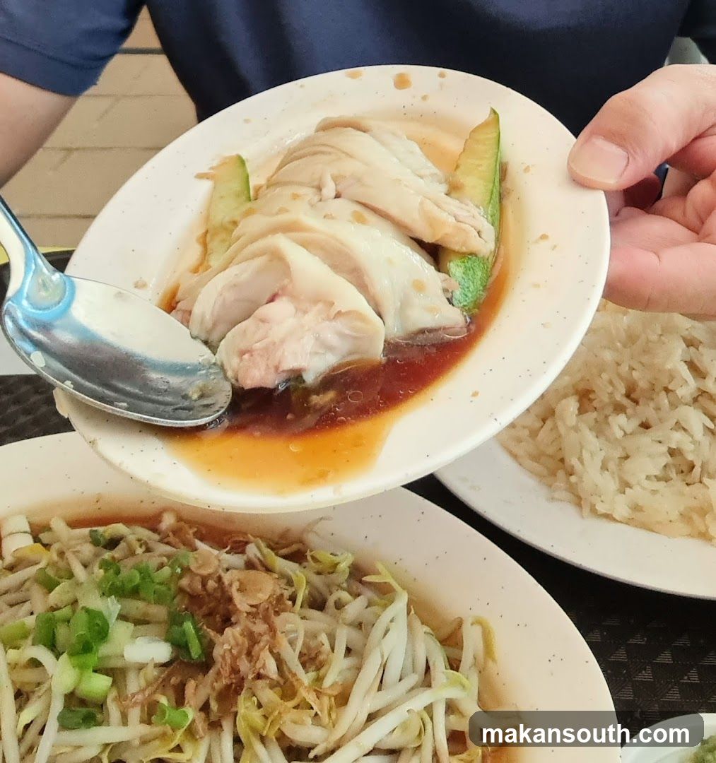 Hainanese Chicken Rice with Bean Sprouts