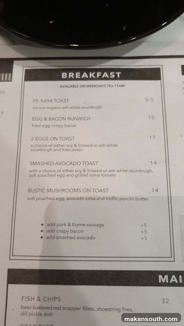 Breakfast Menu