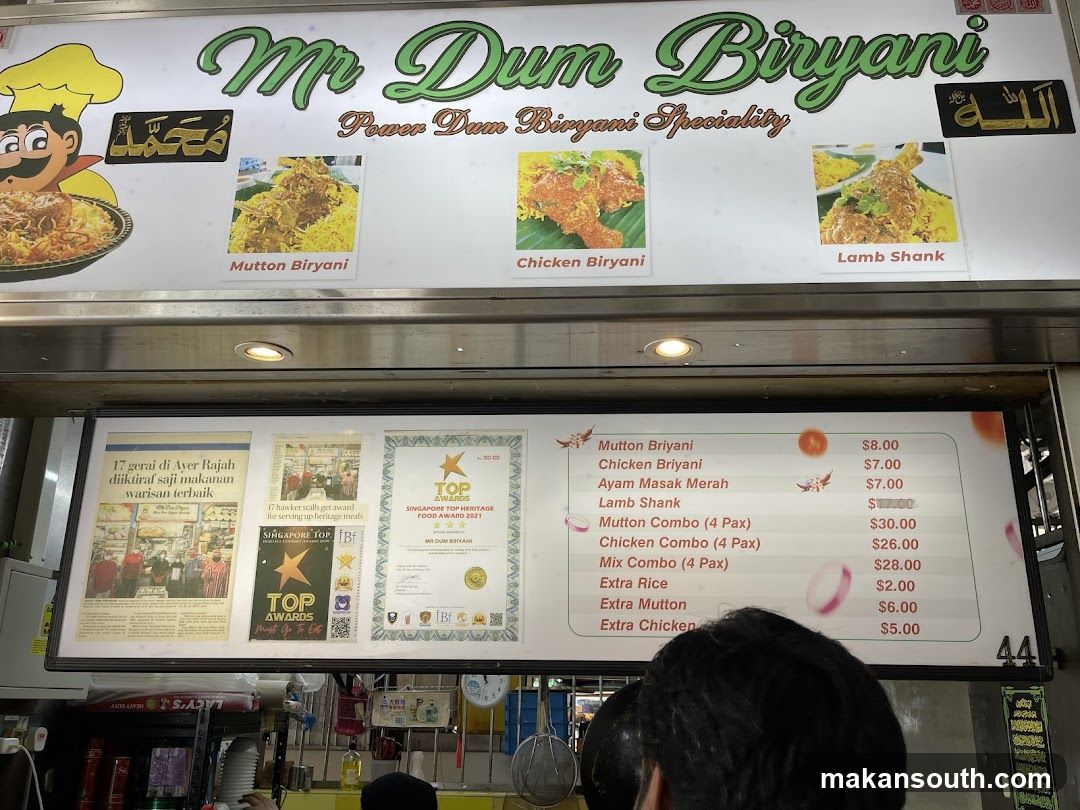 Food Stall Interior with Menu Board and Signage