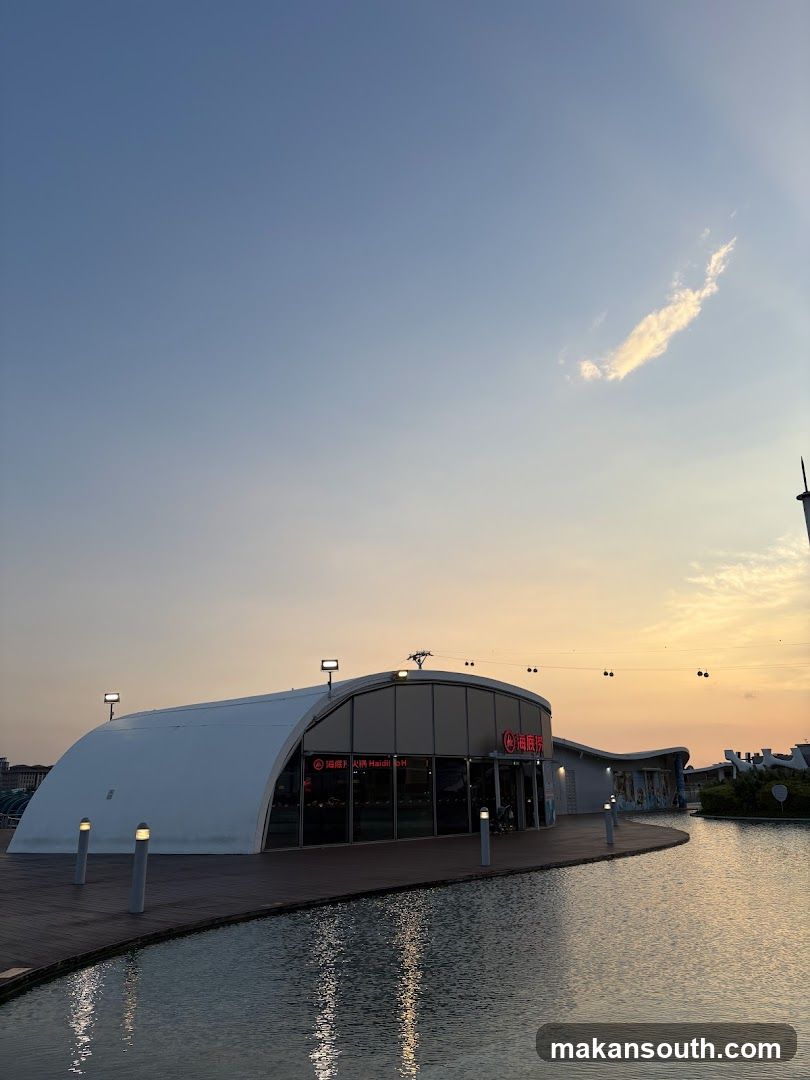 Sunset at the waterfront building