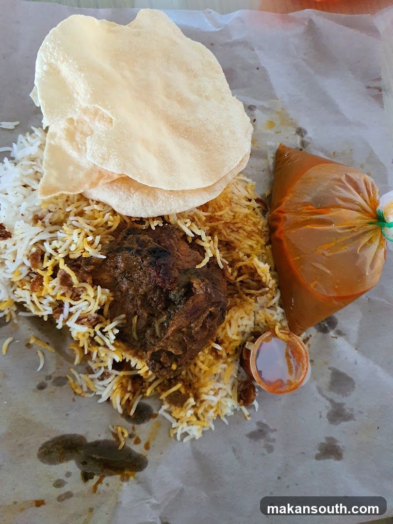 Biryani Meal with Papadum and Chutney