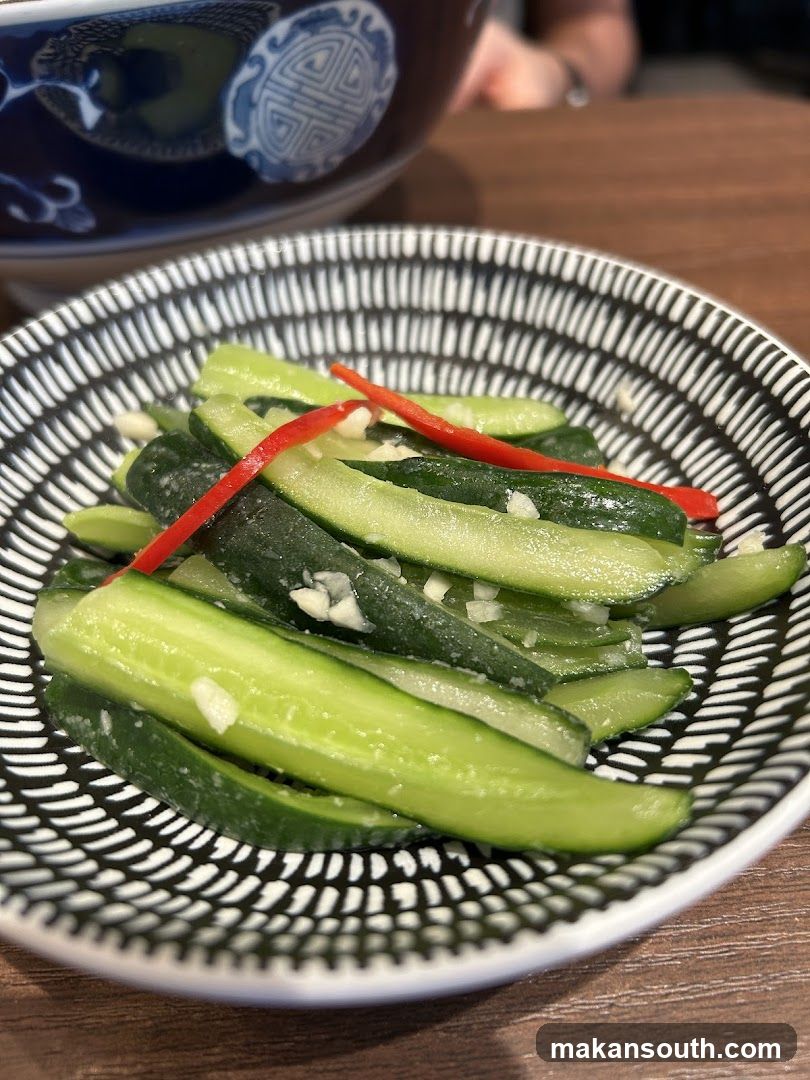 Cucumber Salad with Red Pepper and Garlic