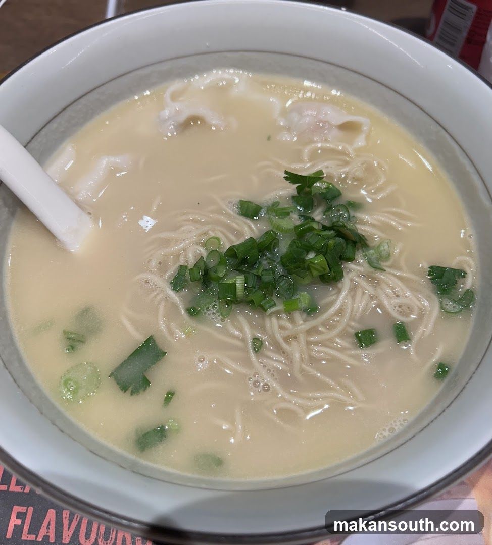 Bowl of Noodle Soup with Green Onions