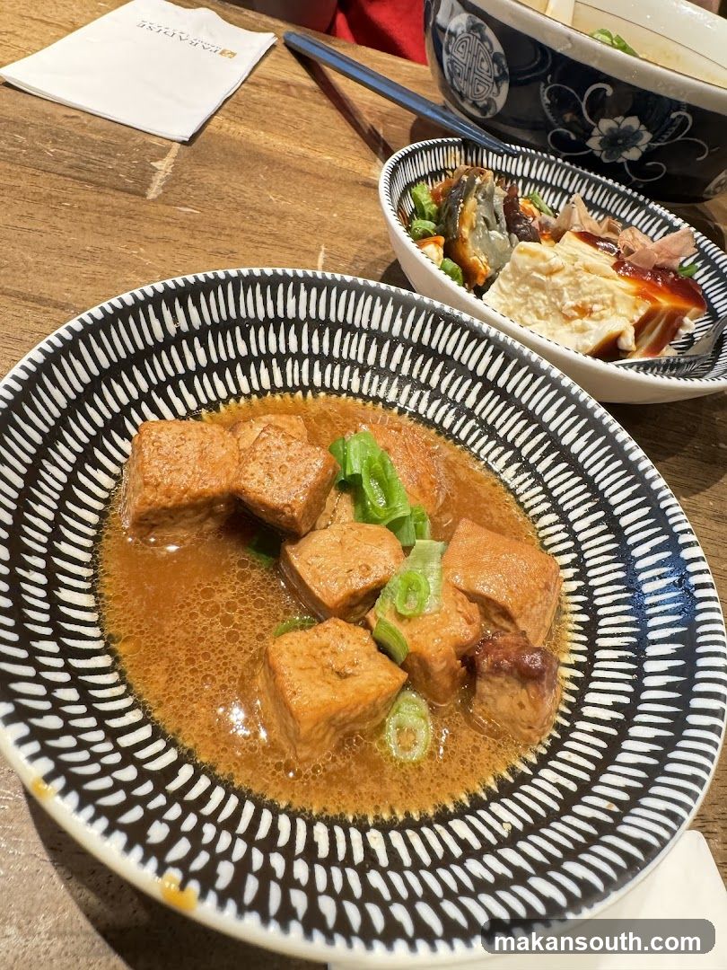 Tofu Dish with Broth and Side Bowl