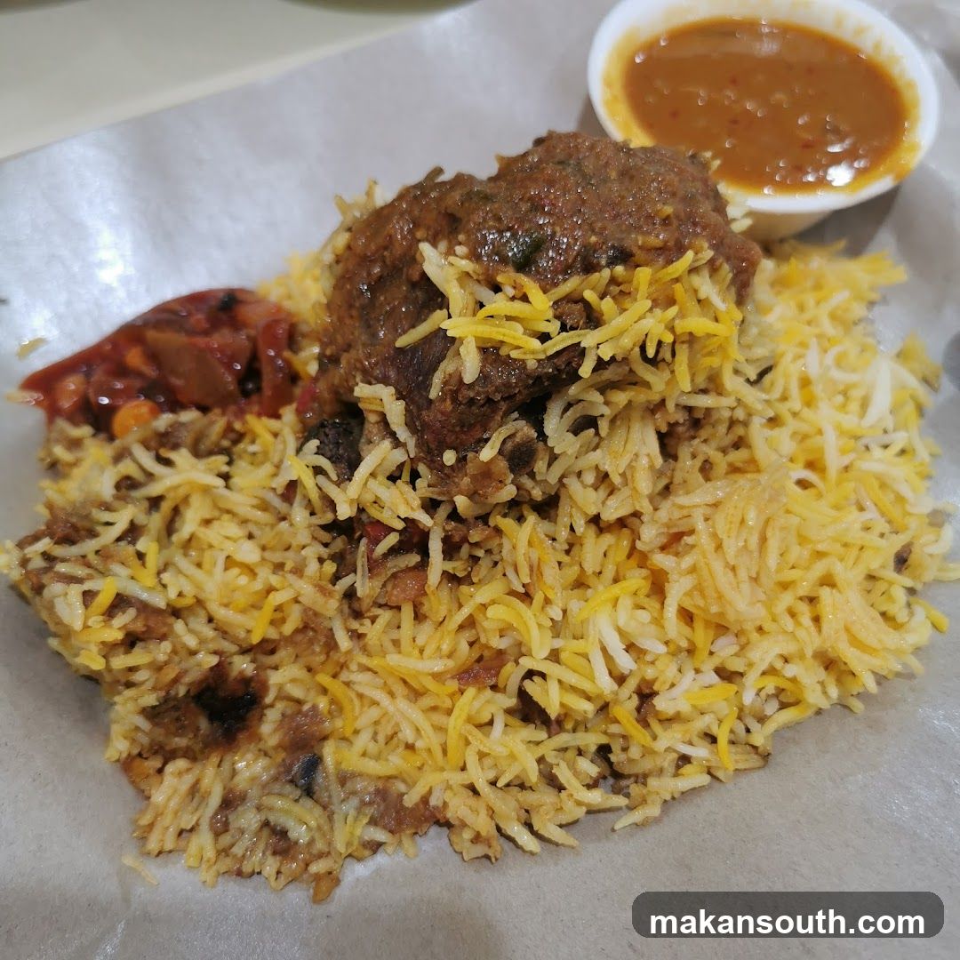 Biryani with Meat and Curry
