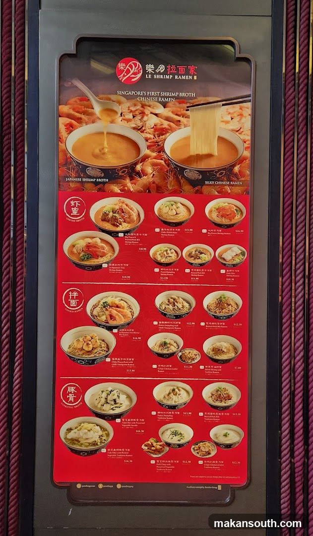 Le Shrimp Ramen Menu Board