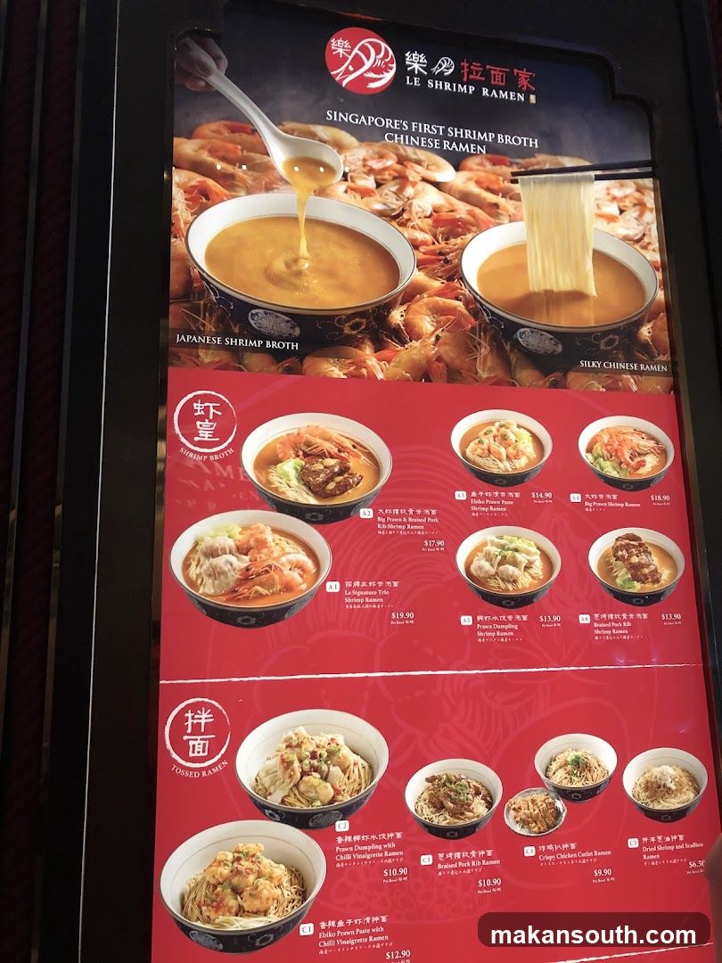 Le Shrimp Ramen Menu Board