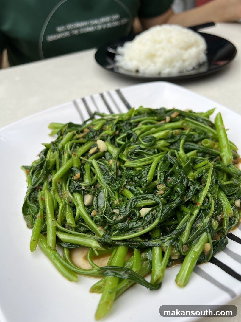 Stir-fried Water Spinach with Rice