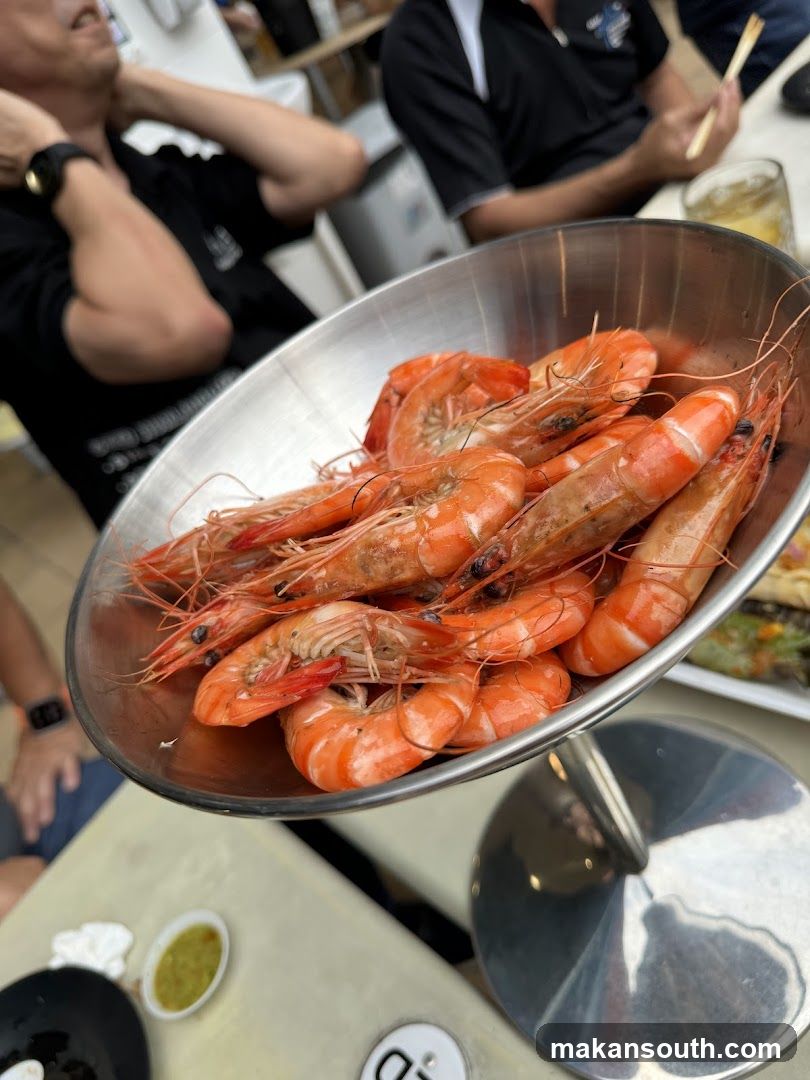 Bowl of Cooked Shrimp at Restaurant