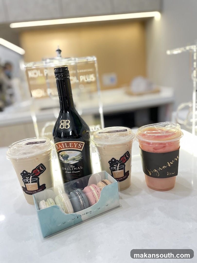 Baileys Coffee and Macarons Display