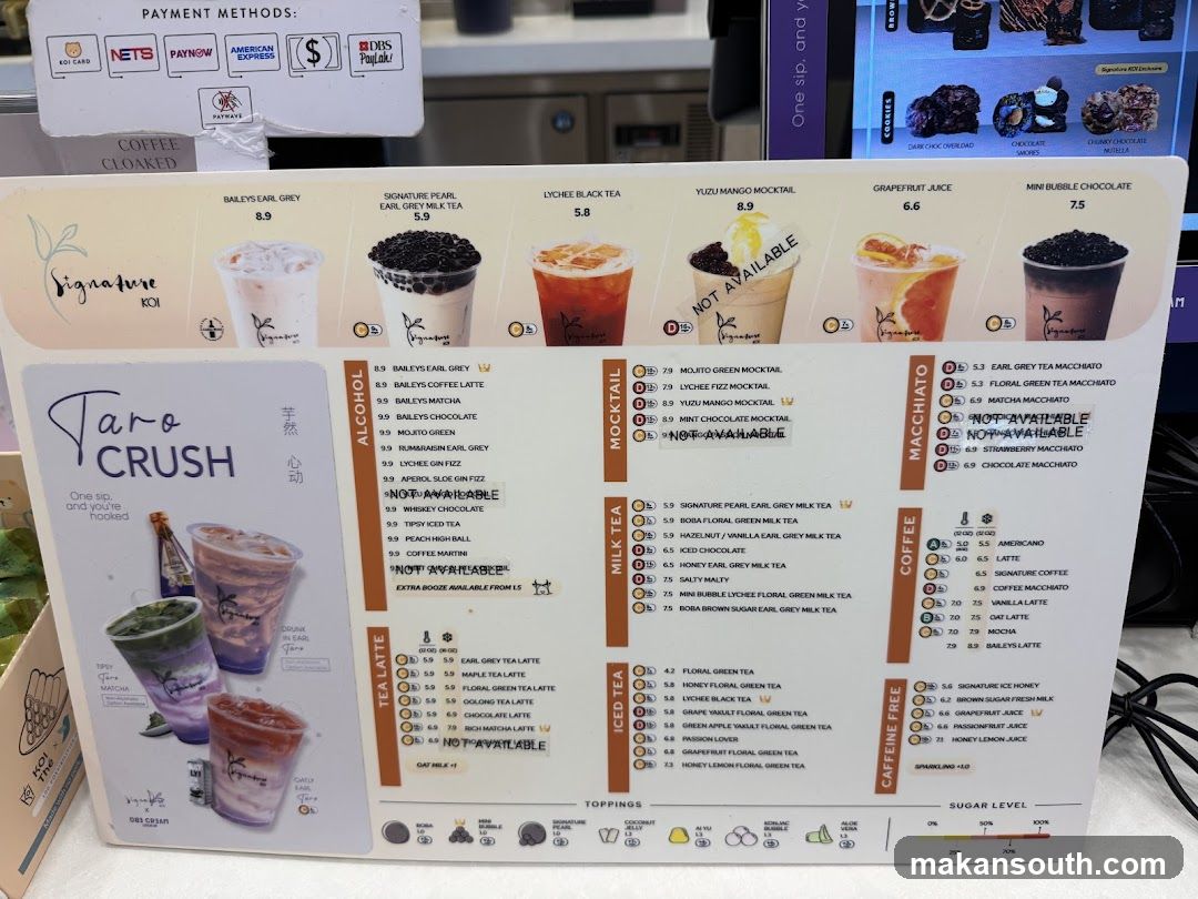 Taro Crush Menu Board