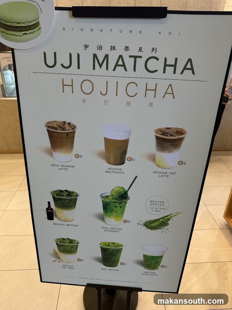 Uji Matcha Hojicha Menu Board