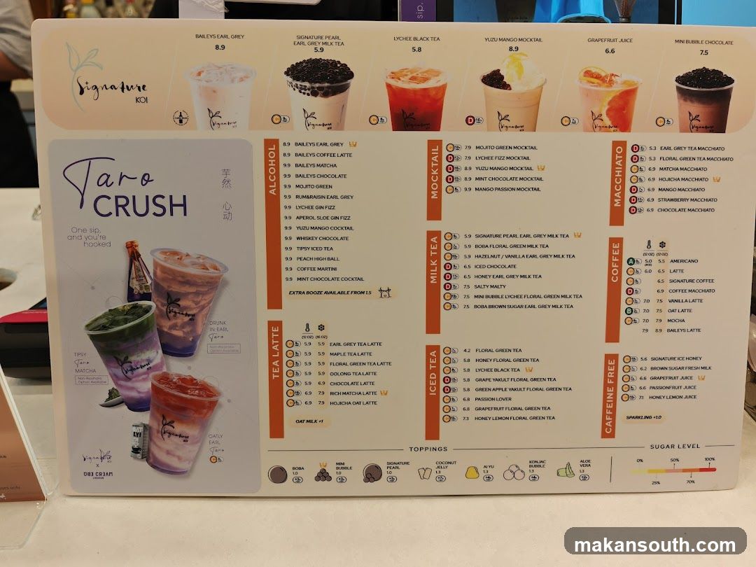 Taro Crush Menu Board