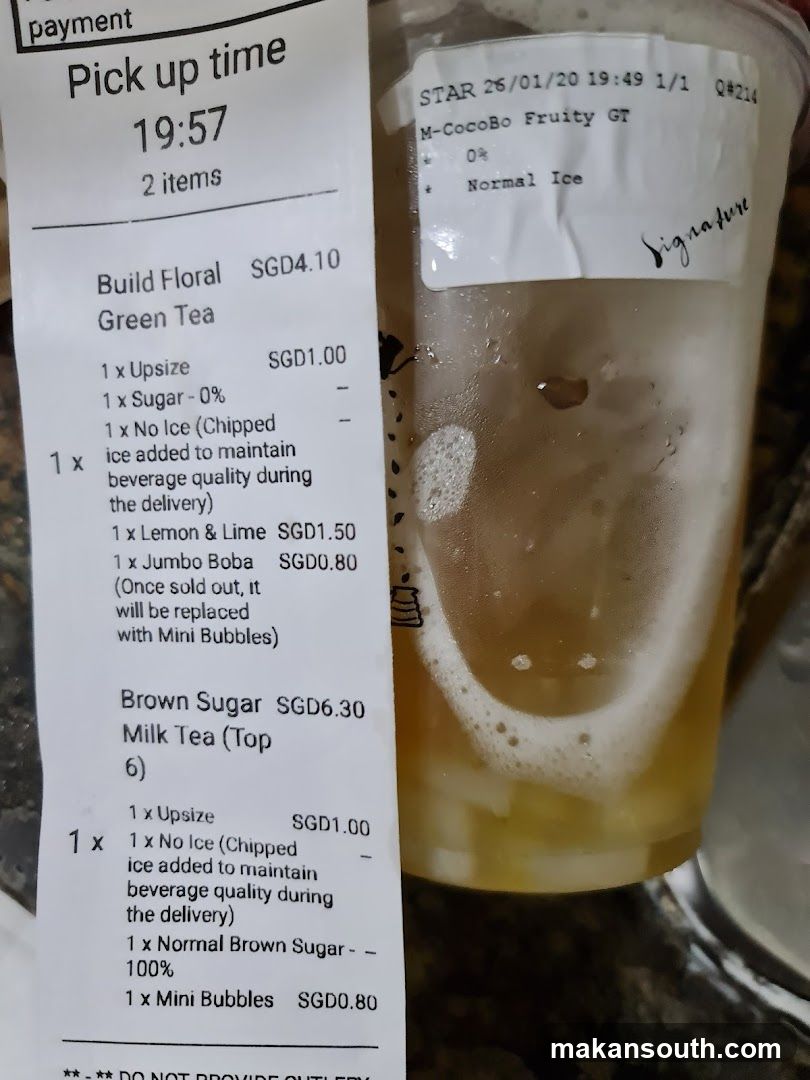 Receipt and Drink Photo