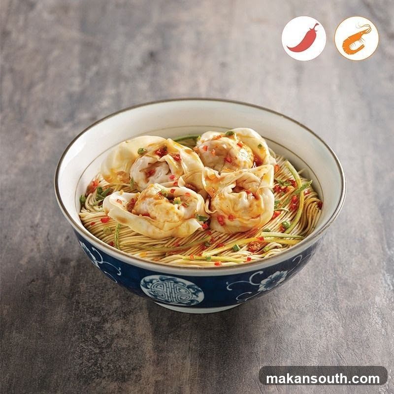 Noodle Dish in Blue and White Bowl