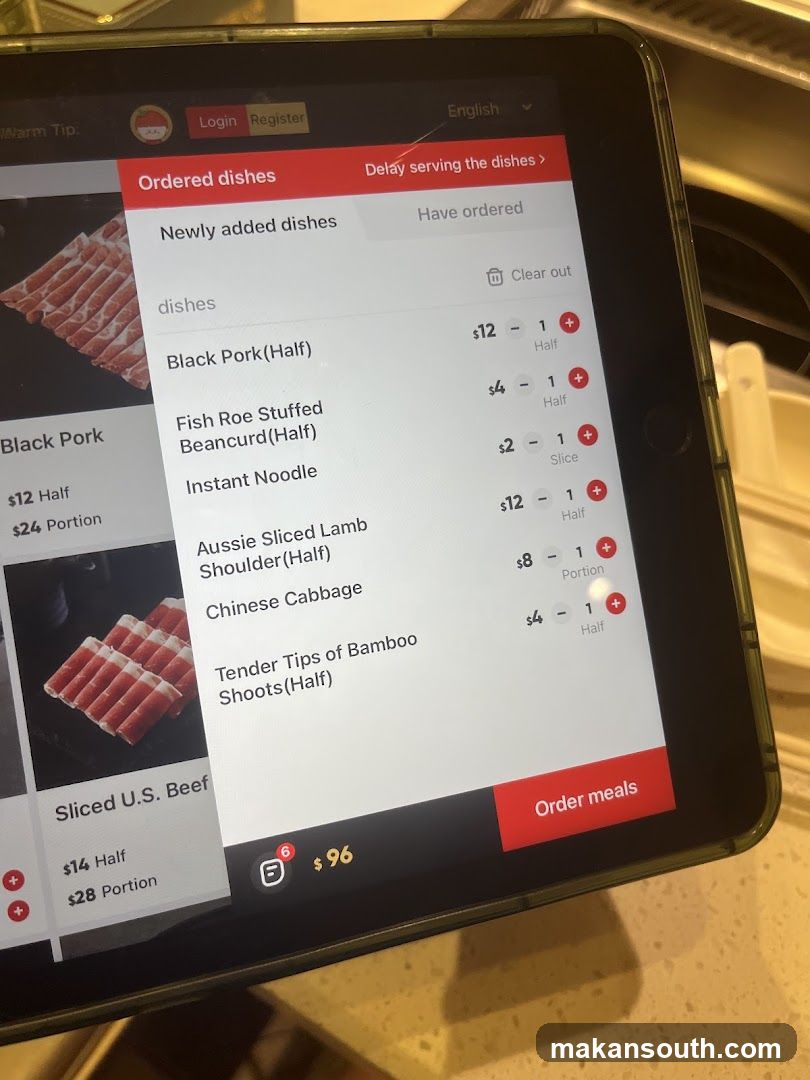Hot Pot Ordering Tablet