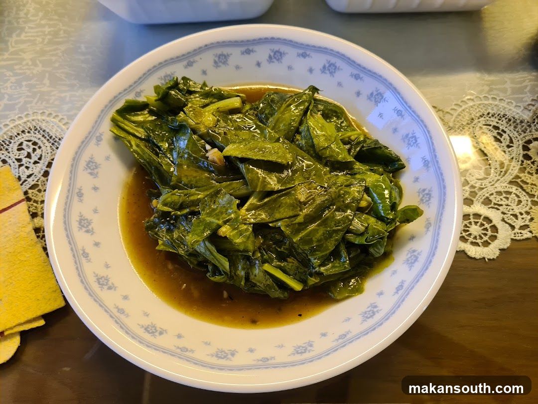 Braised Leafy Greens with Sauce