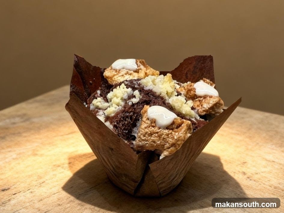 Muffin on wooden surface