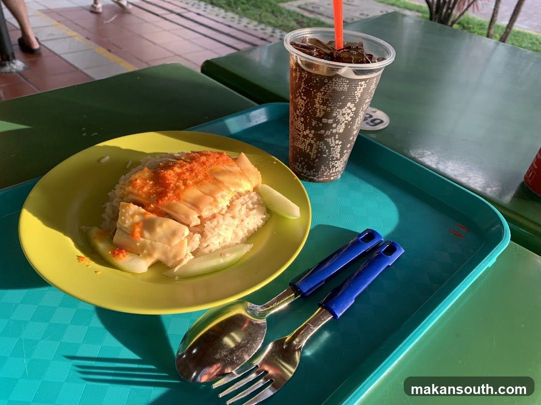 Hainanese Chicken Rice with Iced Drink