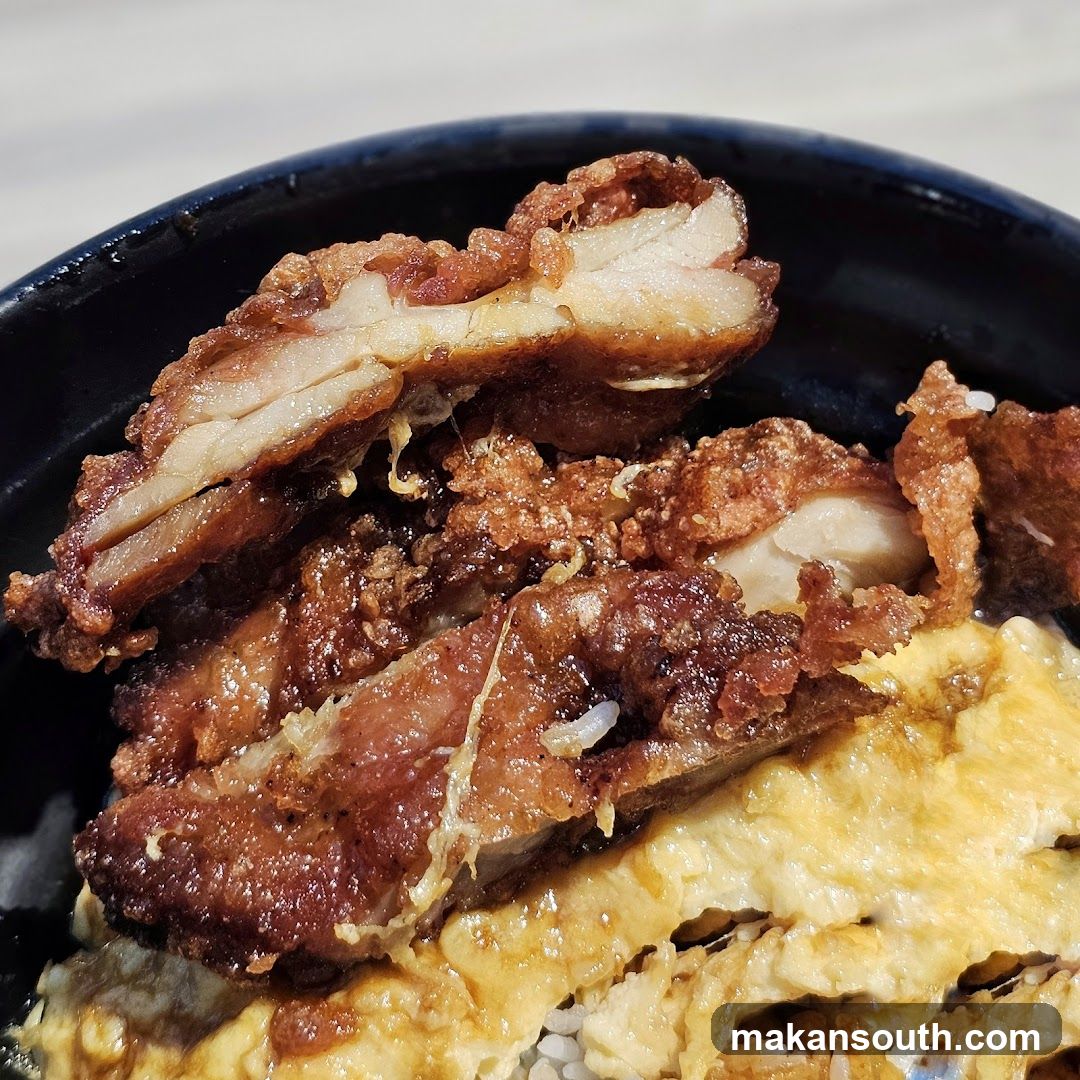 Fried Pork Belly with Egg Rice Bowl